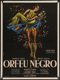 4z0058 BLACK ORPHEUS French 23x31 1959 Marcel Camus' Orfeu Negro, classic art by Georges Allard!