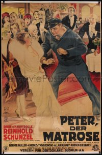 4z0023 PETER DER MATROSE German 36x53 1929 art of sailor Schunzel grabbing girl, ultra rare!