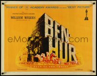 4z0551 BEN-HUR style B 1/2sh 1960 Charlton Heston, William Wyler classic religious epic, chariot art!