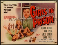 4z0583 GIRLS IN PRISON 1/2sh 1956 AIP, classic sexy bad girl cat fight art, girls without men!