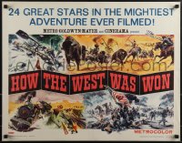 4z0594 HOW THE WEST WAS WON style A 1/2sh 1964 great Reynold Brown art of John Ford epic!