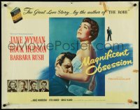 4z0604 MAGNIFICENT OBSESSION style A 1/2sh 1954 Jane Wyman holding Rock Hudson, Douglas Sirk!