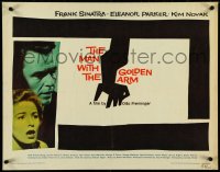 4z0605 MAN WITH THE GOLDEN ARM 1/2sh R1960 Frank Sinatra is hooked, classic Saul Bass art, rare!