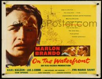 4z0618 ON THE WATERFRONT style B 1/2sh 1954 Elia Kazan, Marlon Brando c/u & with Eva Marie Saint!