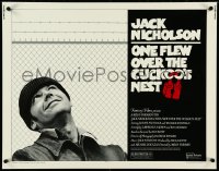 4z0621 ONE FLEW OVER THE CUCKOO'S NEST 1/2sh 1975 great c/u of Jack Nicholson, Milos Forman classic!