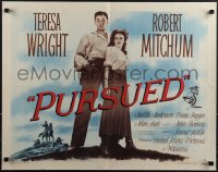 4z0627 PURSUED style B 1/2sh 1947 great full-length image of Robert Mitchum & Teresa Wright!