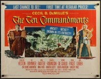 4z0651 TEN COMMANDMENTS style A 1/2sh 1960 Charlton Heston, Yul Brynner, Cecil B. DeMille!