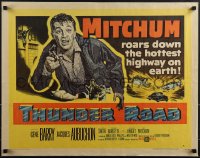 4z0653 THUNDER ROAD style A 1/2sh 1958 great artwork of moonshiner Robert Mitchum, very rare!