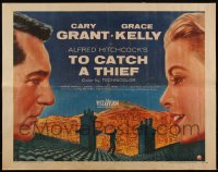 4z0081 TO CATCH A THIEF style B 1/2sh 1955 art of Grace Kelly & Cary Grant, Hitchcock, very rare!