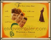 4z0082 TOMORROW IS FOREVER 1/2sh 1945 George Brent between Claudette Colbert & Orson Welles, rare!