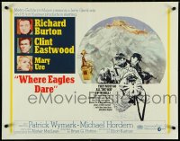 4z0661 WHERE EAGLES DARE int'l 1/2sh 1968 Clint Eastwood, Richard Burton, Ure, McCarthy, very rare!