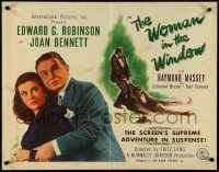 4z0664 WOMAN IN THE WINDOW style A 1/2sh 1944 Fritz Lang, Edward G. Robinson, Joan Bennett, rare!