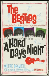 4z0971 HARD DAY'S NIGHT 1sh 1964 The Beatles in their first film, John, Paul, George & Ringo!