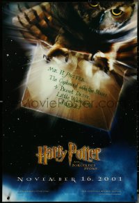 4z0975 HARRY POTTER & THE PHILOSOPHER'S STONE teaser 1sh 2001 Hedwig the owl, Sorcerer's Stone!