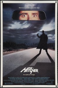 4z0978 HITCHER 1sh 1986 creepy hitchhiker Rutger Hauer, C. Thomas Howell, never pick-up a stranger!