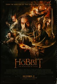 4z0979 HOBBIT: THE DESOLATION OF SMAUG advance DS 1sh 2013 Peter Jackson directed, cool cast montage!