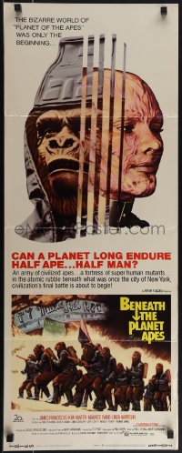 4z0198 BENEATH THE PLANET OF THE APES insert 1970 can it long endure half ape, half man, ultra rare!