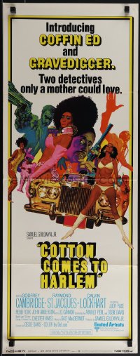 4z0203 COTTON COMES TO HARLEM int'l insert 1970 Godfrey Cambridge, Ossie Davis, cool Robert McGinnis art!