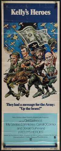 4z0216 KELLY'S HEROES insert 1970 Clint Eastwood, Savalas, Jack Davis Spirit of 76 art, very rare!