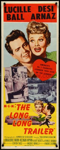 4z0221 LONG, LONG TRAILER insert 1954 Lucille Ball & Desi Arnaz go on honeymoon adventure, rare!