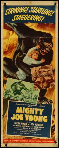 4z0226 MIGHTY JOE YOUNG signed insert 1949 by Ray Harryhausen, his 1st, Widhoff art of the giant ape!