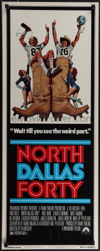 4z0229 NORTH DALLAS FORTY insert 1979 Nick Nolte, great Texas football art by Morgan Kane!