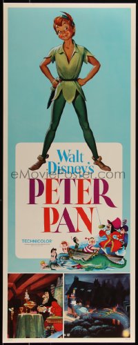 4z0231 PETER PAN insert R1976 Walt Disney animated cartoon fantasy classic, great full-length art!