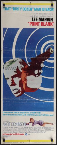 4z0232 POINT BLANK insert 1967 cool art of Lee Marvin, Angie Dickinson, John Boorman film noir!