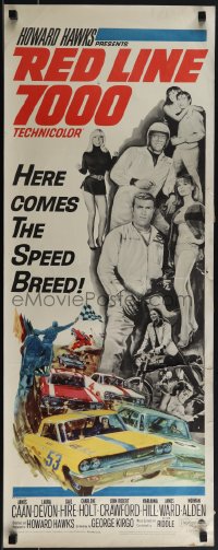 4z0236 RED LINE 7000 insert 1965 Howard Hawks, James Caan, car racing artwork, meet the speed breed!