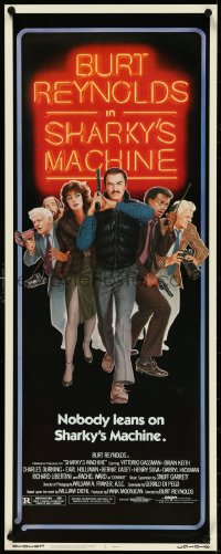 4z0240 SHARKY'S MACHINE insert 1981 Burt Reynolds, Vittorio Gassman, great neon sign image!