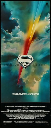 4z0244 SUPERMAN insert 1978 comic book hero Christopher Reeve, Gene Hackman, Bob Peak art!