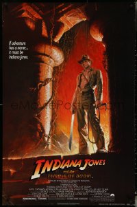 4z0992 INDIANA JONES & THE TEMPLE OF DOOM 1sh 1984 Harrison Ford, Kate Capshaw, Wolfe NSS style!