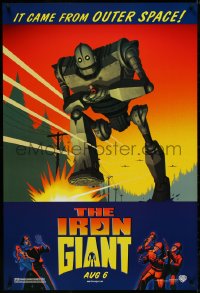 4z0993 IRON GIANT advance DS 1sh 1999 animated modern classic, cool cartoon robot artwork!