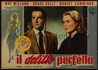 4z0298 DIAL M FOR MURDER Italian 13x19 pbusta 1954 Hitchcock, Robert Cummings and sexy Grace Kelly!