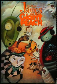 4z0995 JAMES & THE GIANT PEACH DS 1sh 1996 Walt Disney stop-motion fantasy cartoon, cool artwork!