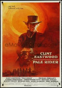 4z0380 PALE RIDER Japanese 24x33 1985 iconic art of cowboy Clint Eastwood by David Grove, ultra rare