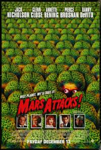 4z1026 MARS ATTACKS! int'l advance DS 1sh 1996 directed by Tim Burton, great image of cast!