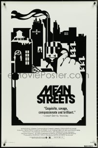 4z1028 MEAN STREETS 1sh 1973 Scorsese, Robert De Niro, Keitel, alternate black & white artwork!