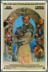 4z1038 NAME OF THE ROSE 1sh 1986 Der Name der Rose, great Drew Struzan art of Sean Connery as monk!