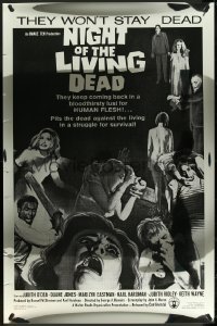 4z1041 NIGHT OF THE LIVING DEAD foil Kilian 1sh R1993 George Romero, they won't stay dead!