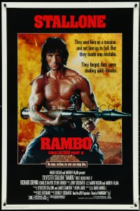 4z1063 RAMBO FIRST BLOOD PART II 1sh 1985 no law, no war can stop Sylvester Stallone w/his RPG!