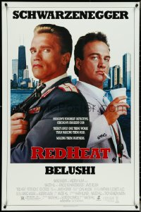 4z1064 RED HEAT 1sh 1988 great image of cops Arnold Schwarzenegger & James Belushi!