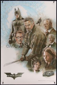 4z0680 BATMAN BEGINS #34/125 24x36 art print 2020 art of Bale and top cast by Neil Davies!