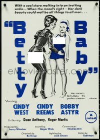 4z0452 BETTY BABY 20x28 special poster 1975 dark beauty could be all things to all men, ultra rare!