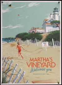 4z0867 JAWS 20x28 art print 2018 Mondo, Durieux, Martha's Vineyard Welcomes You, Alex Offset ed.!