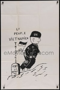 4z0037 LE PEUPLE VIETNAMIEN TRIOMPHERA 26x39 French protest poster 1960s protesting U.S. in Vietnam!