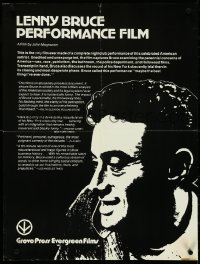 4z0314 LENNY BRUCE IN 'LENNY BRUCE' 21x28 special poster 1967 from only film made of his show!