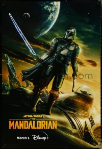 4z0393 MANDALORIAN DS tv poster 2023 great sci-fi art of the bounty hunter with the Darksaber!