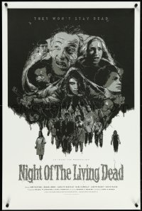 4z0754 NIGHT OF THE LIVING DEAD #11/100 24x36 art print 2011 'Gabz' Domaradzki, Silver-Glow Variant!