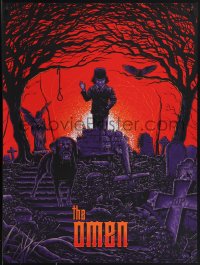 4z0842 OMEN #90/95 18x24 art print 2020 Damien in graveyard with his Hellhound by Sam Mayle!